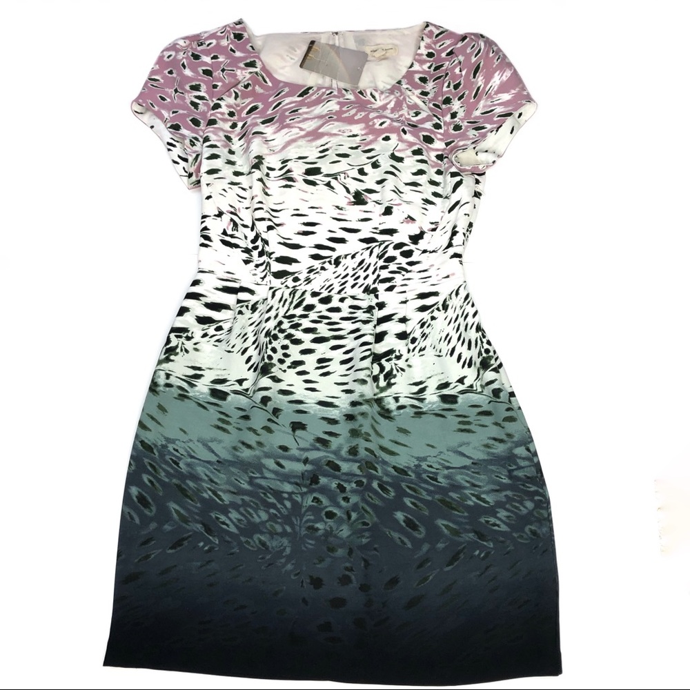Silence + Noise Dress Ombré Leopard Print NWT